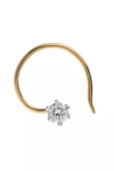 Gold Designer Classic Diamond Silver Plated Nose pin