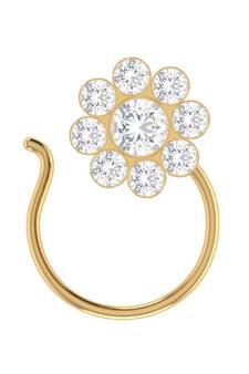 Designer Classic Floral Wedding Gold Plated Nose Ring