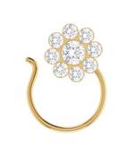 Designer Classic Floral Wedding Gold Plated Nose Ring