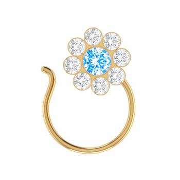 Designer Turquoise Classic Diamond nose ring or Nose Pin 1
