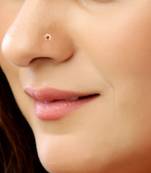 Red Designer Classic Floral Wedding Gold Plated Nose Ring