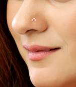 Pink Designer Classic Floral Wedding Gold Plated Nose Ring