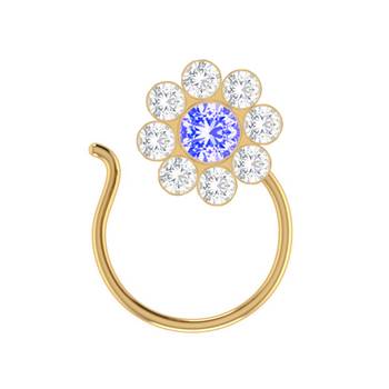 Designer Blue Classic Diamond nose ring or nose pin 2