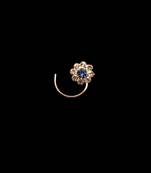 Blue Designer Classic Floral Wedding Gold Plated Nose Ring