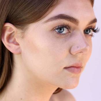 Silver Small cubic zirconia nose-ring or Nose Pin 1
