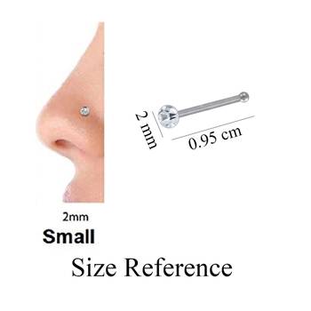 Silver Small cubic zirconia nose-ring or Nose Pin 2