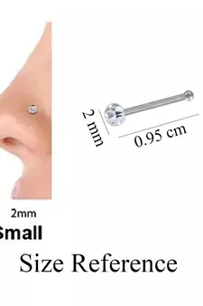 Silver Small cubic zirconia nose-ring or Nose Pin