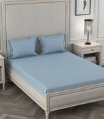 ROSARA HOME Light Blue Solid 210 TC 1 Double Bedsheet with 2 Pillow Covers