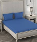 ROSARA HOME Dark Blue Solid 210 TC 1 Double Bedsheet with 2 Pillow Covers