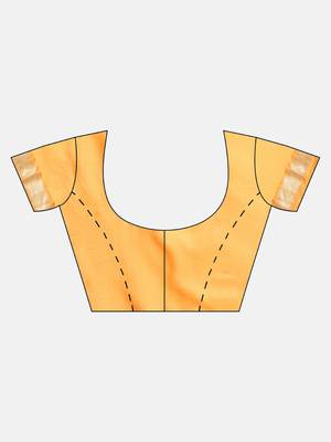 Mustard woven semi silk saree  with blouse 3
