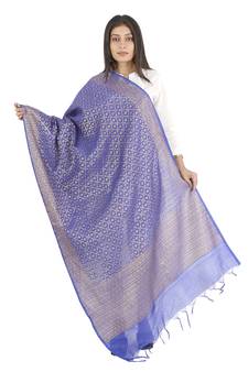 Karina Red Women's Banarasi Kora Silk Zari Dupatta