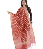 Madhuri Blue Women's Banarasi Kora Silk Zari Dupatta