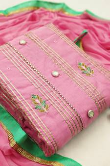 Light-Pink Gotta Patti Silk Salwar