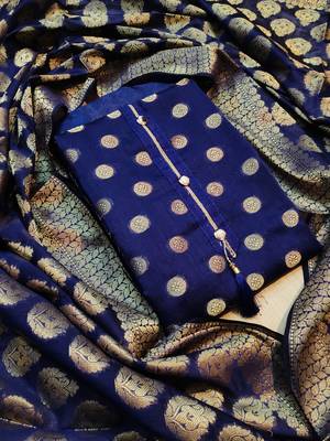 Royal-blue booti banarasi silk salwar 1