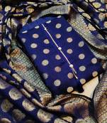 Royal-blue booti banarasi silk salwar