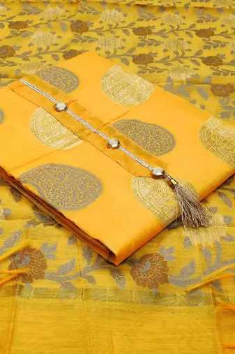 Mustard paisley banarasi silk salwar