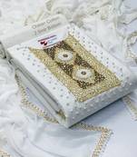 White hand embroidery cotton silk salwar