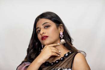 Black crop top lehenga with silver glitter work and floral embroidery online 3