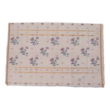White hand woven andhra pradesh handloom saree with blouse 3