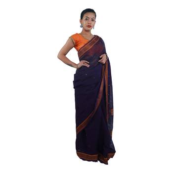 Violet hand woven andhra pradesh handloom saree  1
