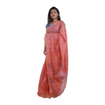 Pink hand woven andhra pradesh handloom saree with blouse 2