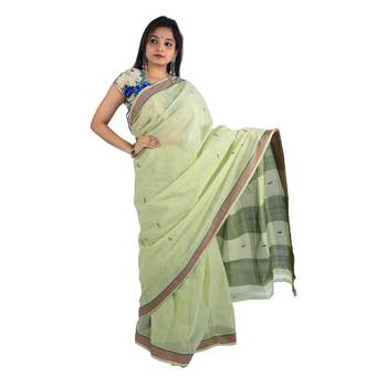 Light green hand woven andhra pradesh handloom saree  2