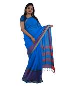 Light pink hand woven andhra pradesh handloom saree with blouse