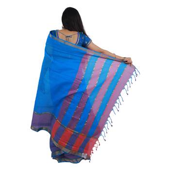 Light pink hand woven andhra pradesh handloom saree with blouse 2