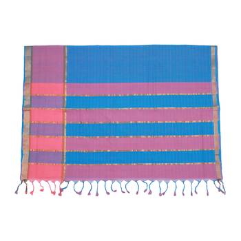Light pink hand woven andhra pradesh handloom saree with blouse 3