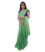 Light green hand woven andhra pradesh handloom saree with blouse