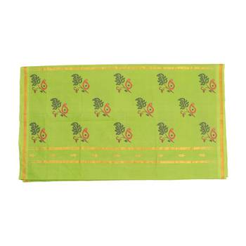Light green hand woven andhra pradesh handloom saree with blouse 4