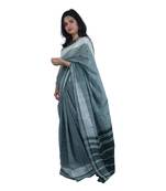Dark green hand woven andhra pradesh handloom saree 