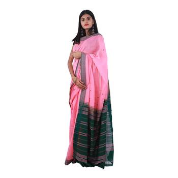Pink hand woven andhra pradesh handloom saree  1