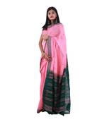 Pink hand woven andhra pradesh handloom saree 