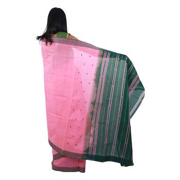 Pink hand woven andhra pradesh handloom saree  3