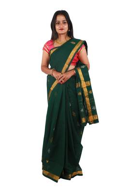 Green hand woven andhra pradesh handloom saree  1