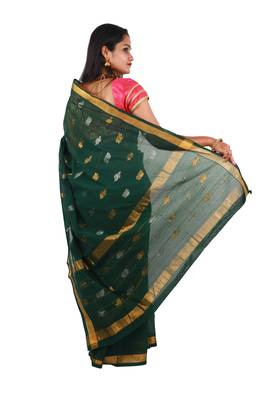 Green hand woven andhra pradesh handloom saree  2