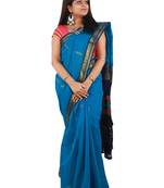 Blue hand woven andhra pradesh handloom saree 