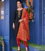 Black hand embroidery cotton salwar