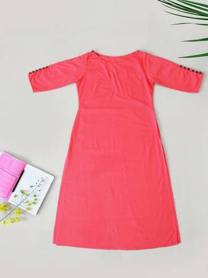 Poppy Red A Line Premium Khadi Kurta 1
