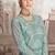 Light-teal embroidered faux georgette salwar