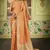 Orange woven art silk saree with blouse