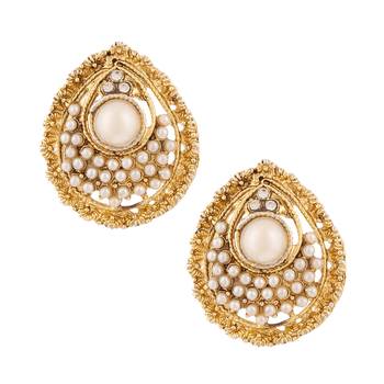 Ethnic Indian Bollywood Jewelry Set Pearly pure Earrings Set 1