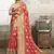 Pink printed art silk saree with blouse