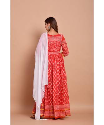Pink bandhej cotton kurta sets 4