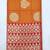 Orange woven banarasi silk saree with blouse