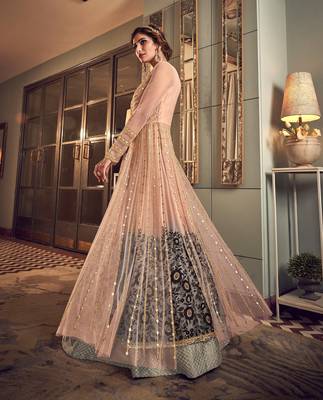 Baby-pink embroidered net salwar 2