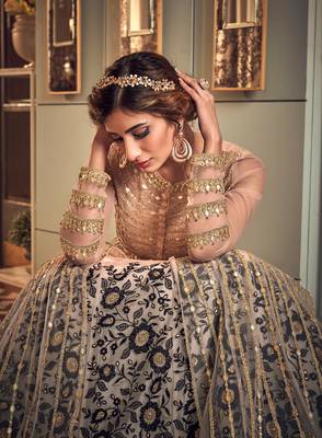 Baby-pink embroidered net salwar 4