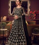 Black embroidered net salwar