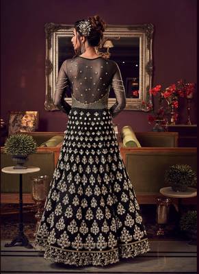 Black embroidered net salwar 2